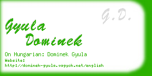 gyula dominek business card